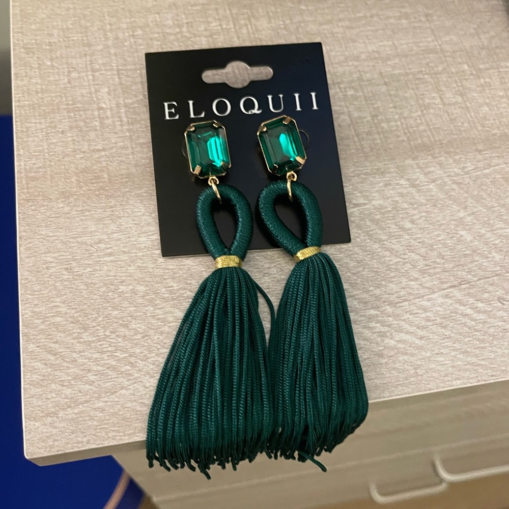 Eloquii drop tassel earrings